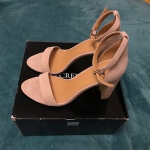 J Crew Suede Chunky Heel Sandals